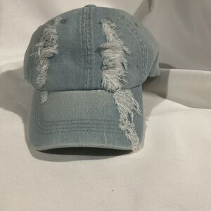 Distressed‎ Denim Cap